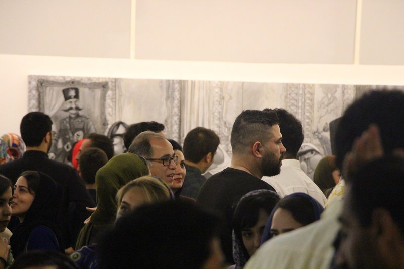A Cartoonist in Naser al-Din Shah’s Haram, installation view