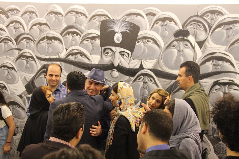 A Cartoonist in Naser al-Din Shah’s Haram, installation view
