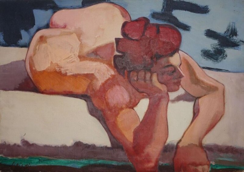 Marcos Grigorian, Modèle au bord de la piscine, 1950