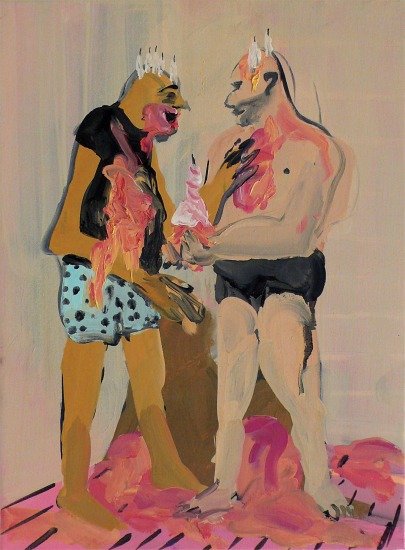 Tala Madani, Pink Cake, 2008