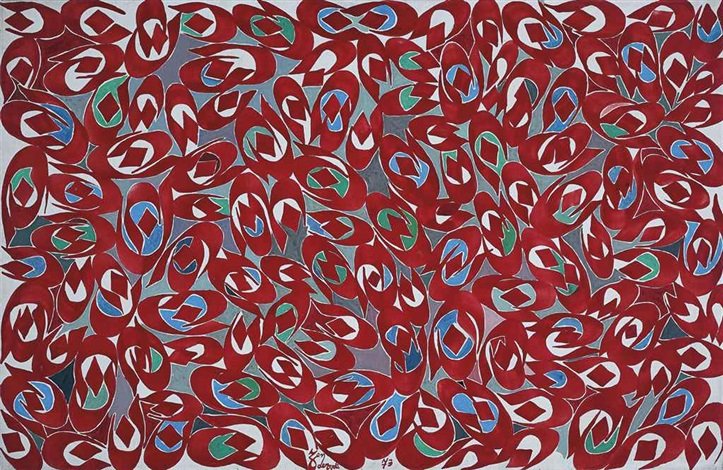 Charles Hossein Zenderoudi, Zni Composition + 2000, 1973