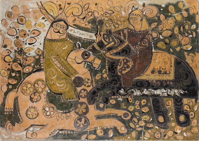 Sadegh Tabrizi, Two Horseman, 1970