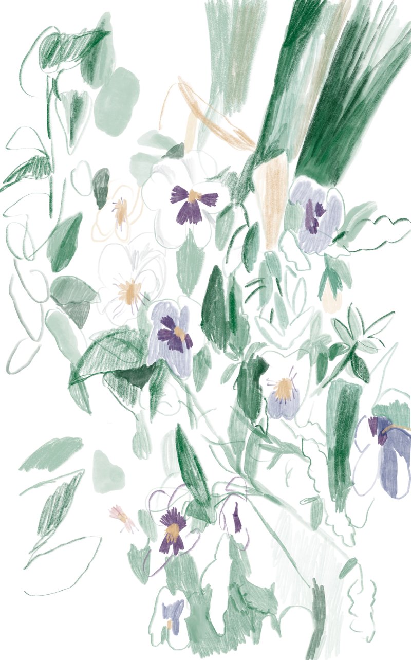 Kimia Dehghan, Purple Flowers, 2022