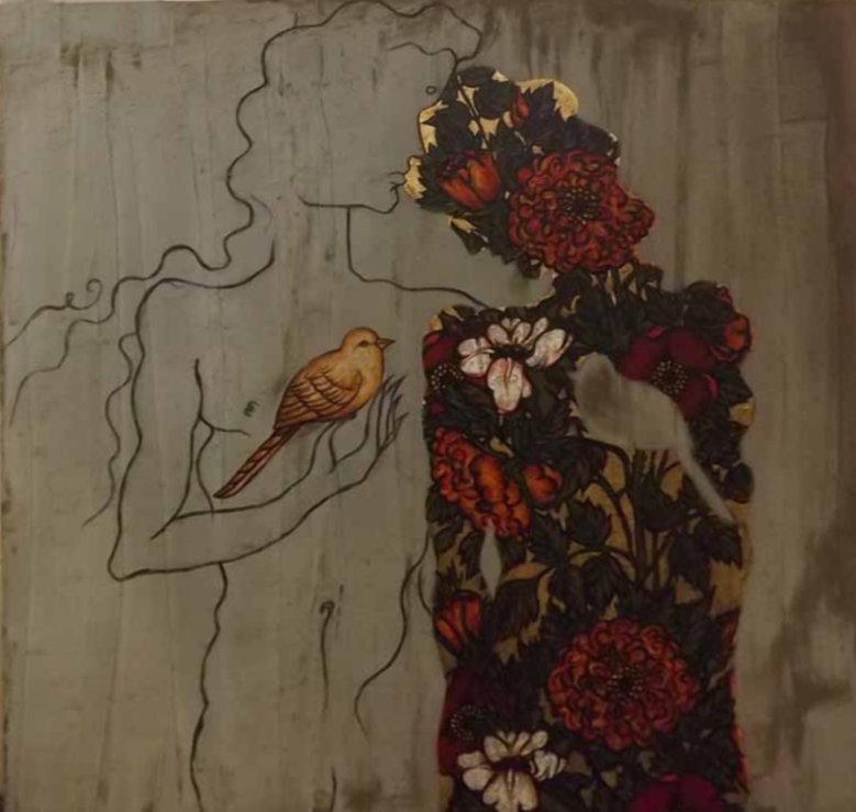 Hossein Edalatkhah, Flowered Lady and Bird, 2007