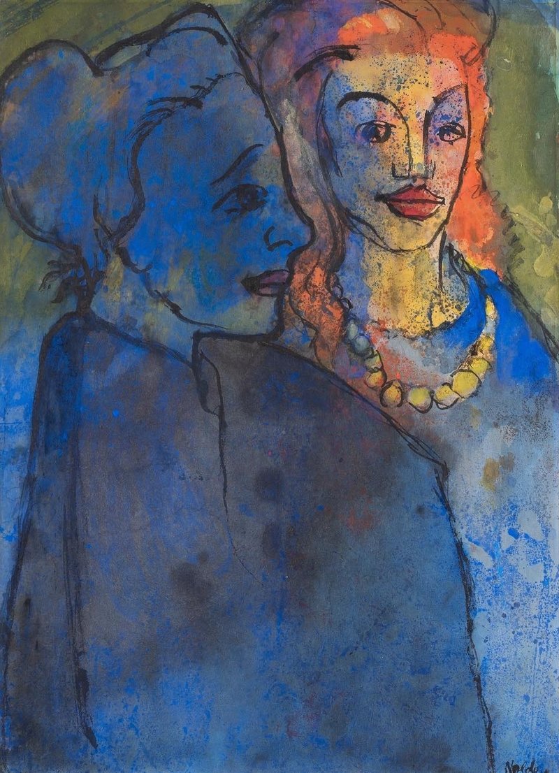 Emil Nolde, Zwei Frauen als Halbfiguren, 1935