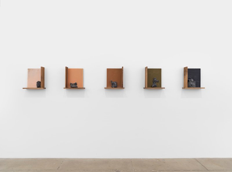 Nairy Baghramian, Moving Away ( Yellow, Peachy, Red, Moss Green, Midnight Blue), 2022