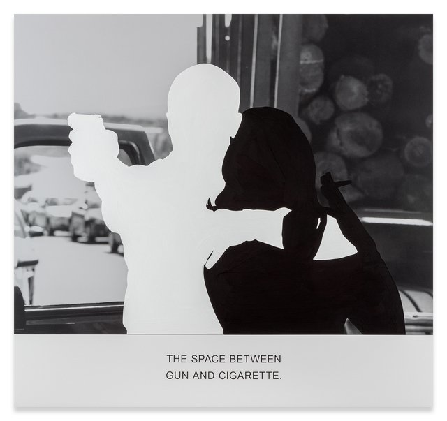 John Baldessari, The Space Between Gun and Cigarette, 2019
