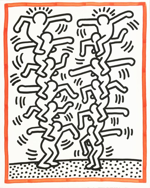 Keith Haring, Three Lithographs (Ladderman), 1985