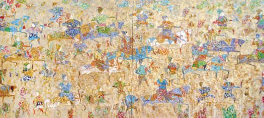 Reza Derakshani, One Golden Winter Hunt, 2019