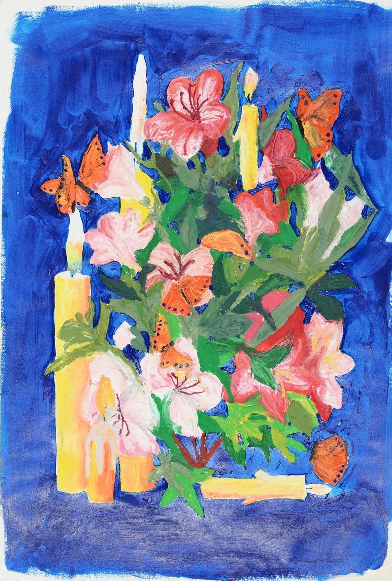 Maryam Amirvaghefi, Search for these Words- Azalea, Candles, Monarch Butterfly, Homesickness, 2021
