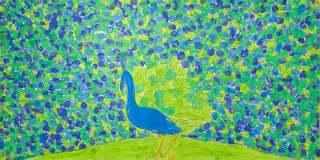 Walasse Ting, Peacock, 1990