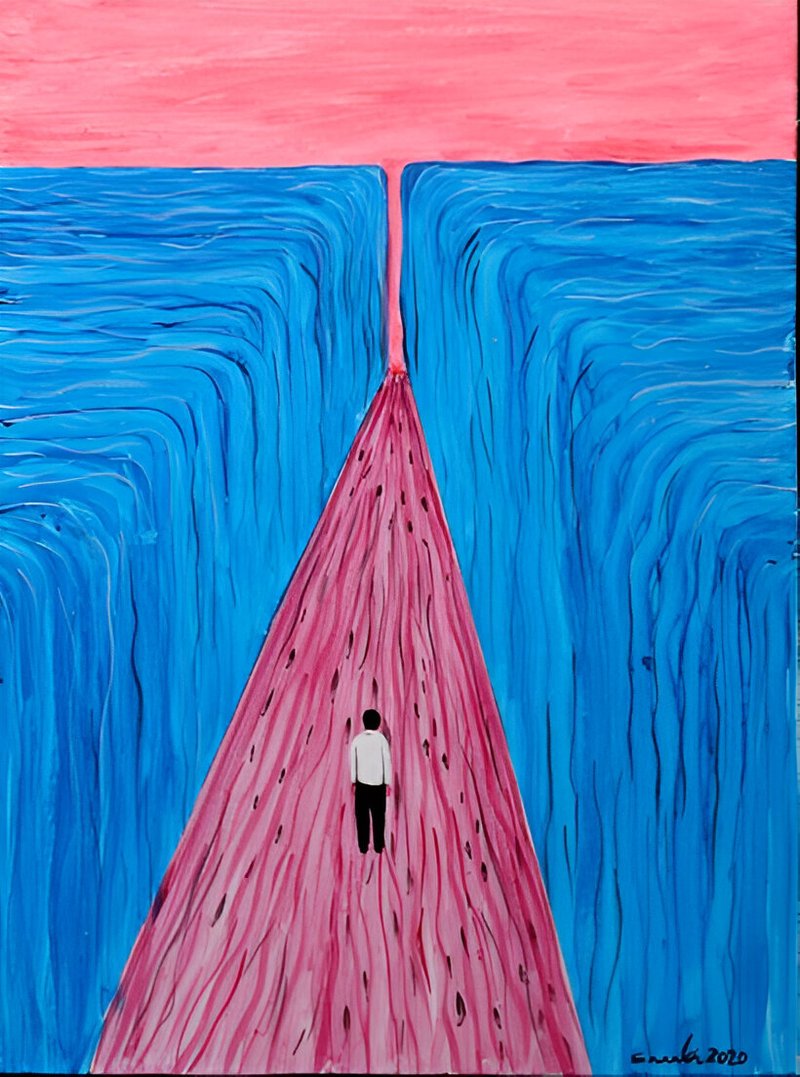Mostafa Sarabi, Blue Pink, 2020