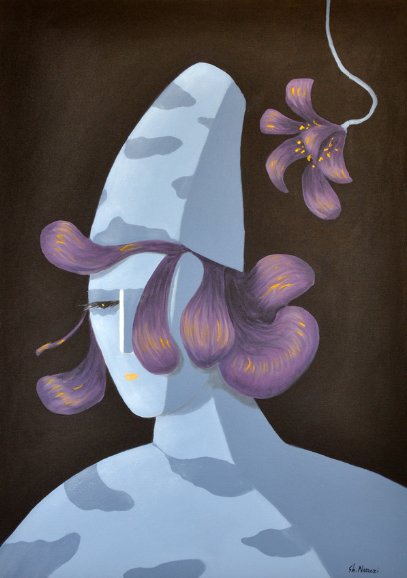 Shiva Noroozi, Violet Flower, 2021