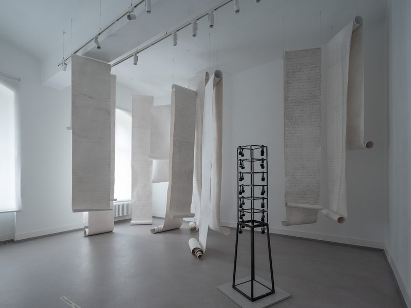 What is washed returns as language, installation view