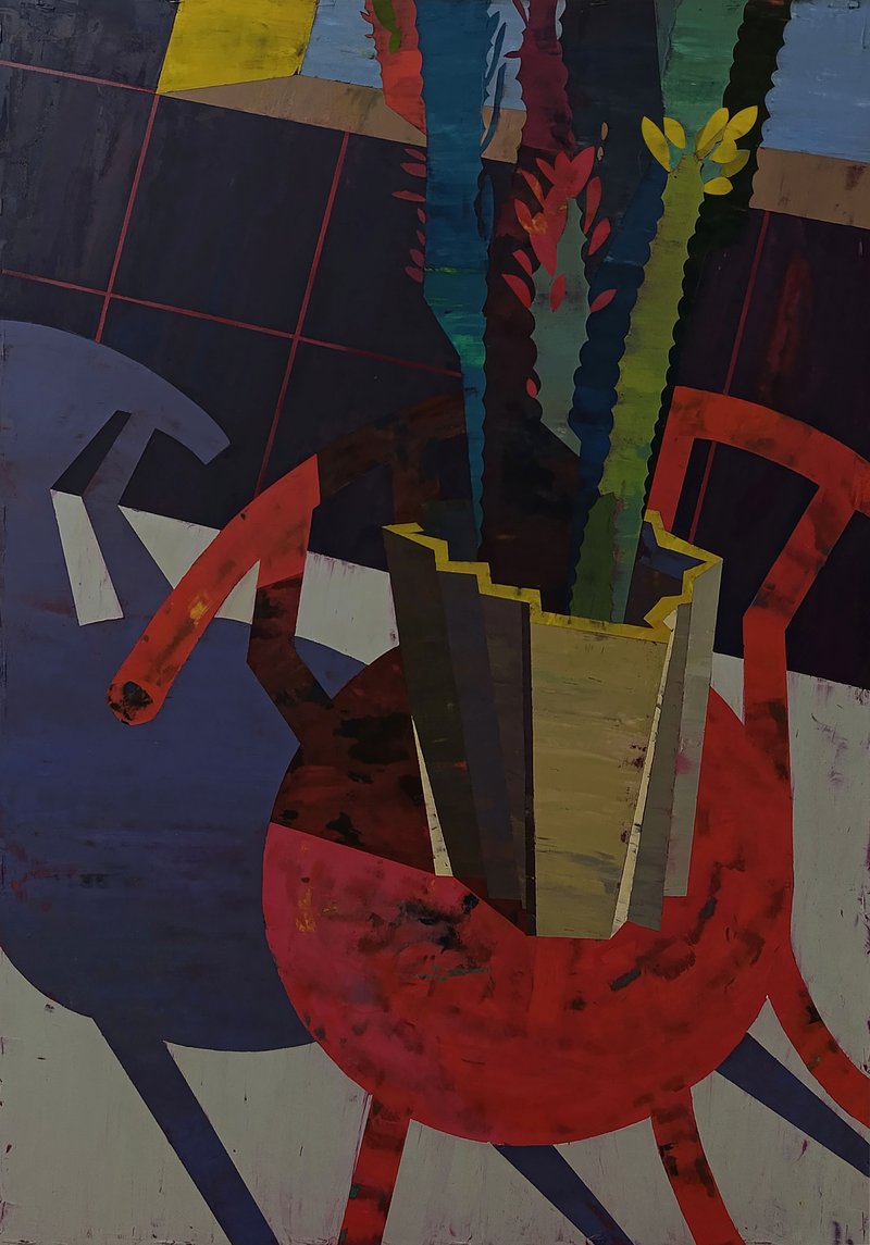 Javad Ghanbarpour, Red Chair, 2024