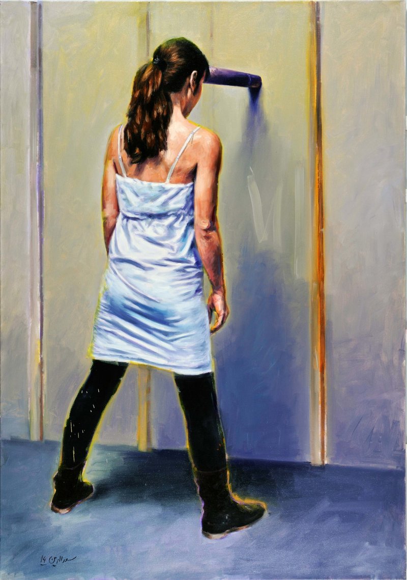Masoud Sadedin, Leaning Against the Wall I, 2014