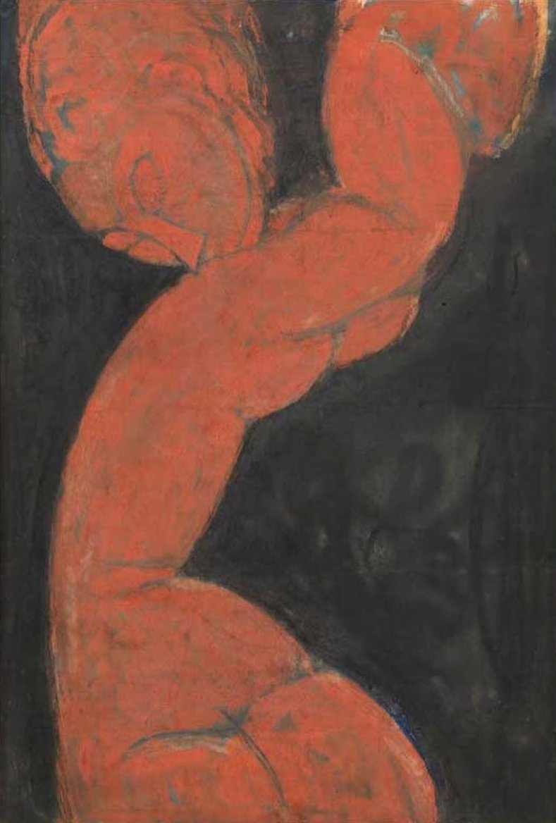 Amedeo Modigliani, Red Caryatid on a Black Ground, 1914