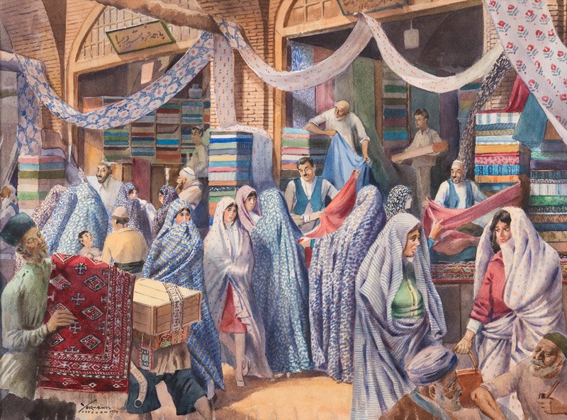 Yervand Nahapetian, The Cloth-Merchants Bazaar , 1979