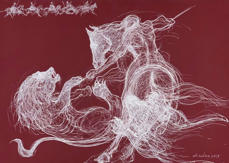 Ali Nedaei, The Hunting Lion, 2019
