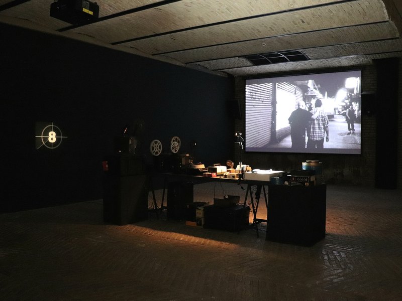 I Am Standing in the Middle of the Information Highway and Laughing – –, installation view