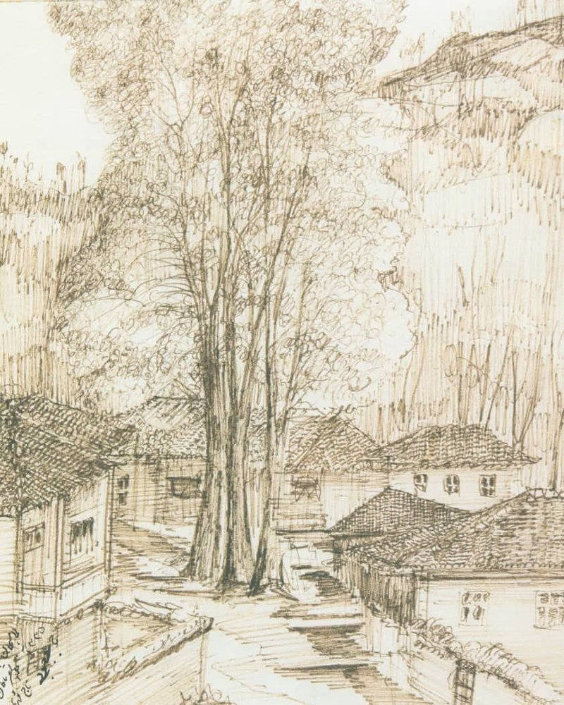 Hossein Mahjoubi, Lahijan view, 1957