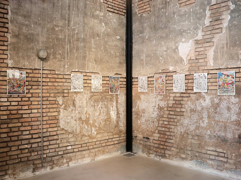 I Am Standing in the Middle of the Information Highway and Laughing – –, installation view