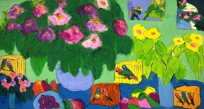 Walasse Ting, Birdsongs and Flowers, 1990