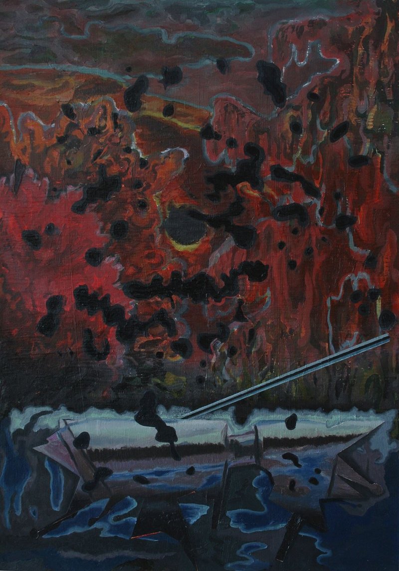 Ghazal Khatibi, Visitors Beneath the Crimson Willows, 2019