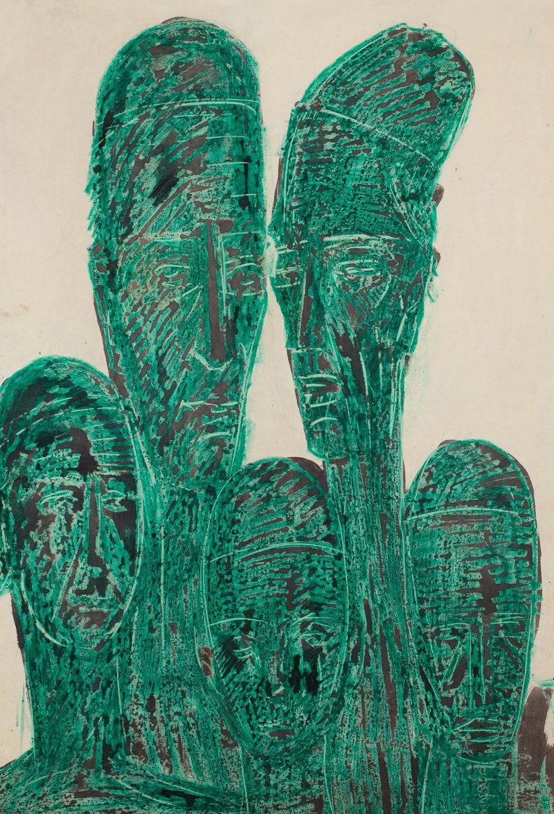 Houshang Pezeshknia, Five Blue Heads, 0