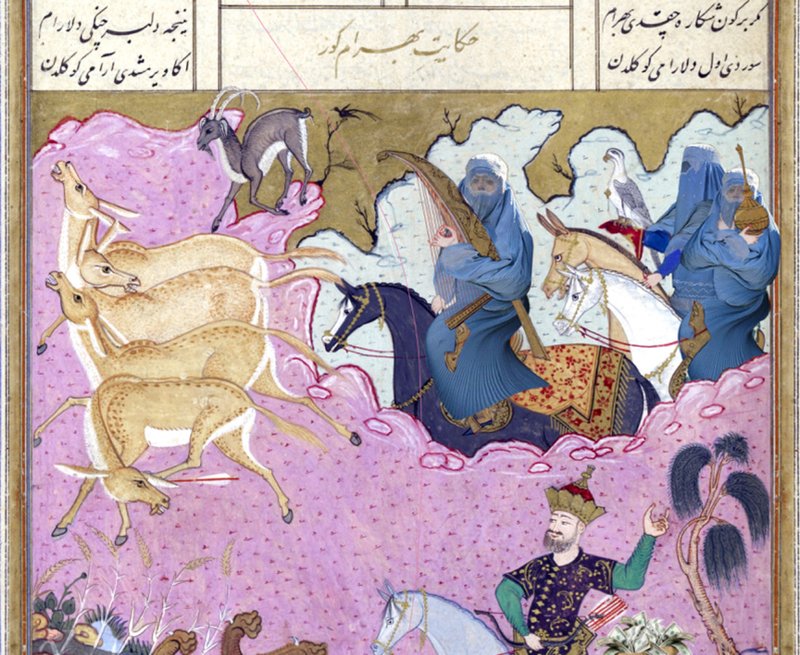 Shadi Rezaei, Bahram Gur hunting, accompanied by his slave girls, 2021
