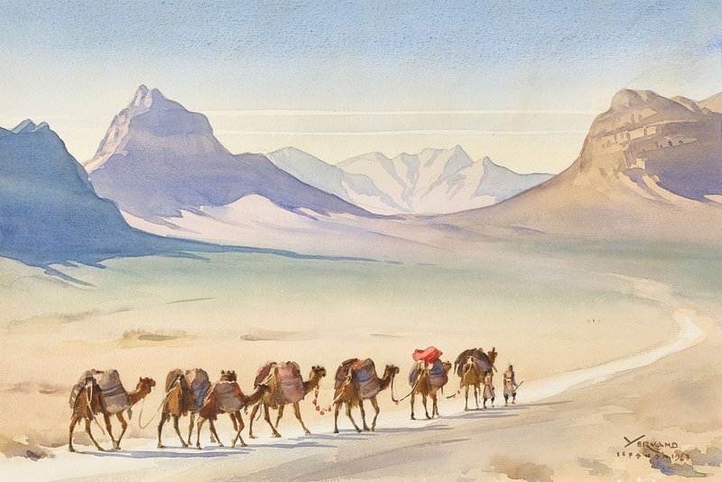 Yervand Nahapetian, Desert Landscape with Caravan Near Isfahan, 1963