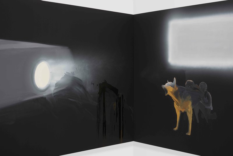 Tala Madani, Corner Projection (Alsatian), 2019