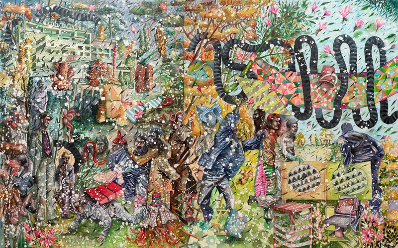 Behrang Samadzadegan, Miracle of the Manna, After Tintoretto, 2020
