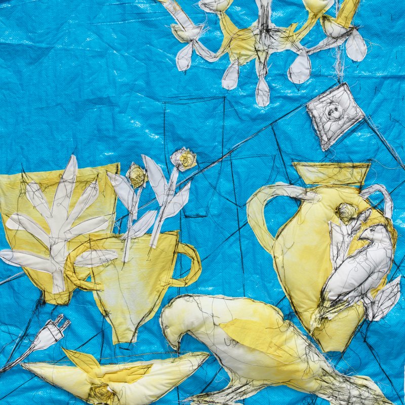 Yellow Rose Upon the Coolness of Blue Water