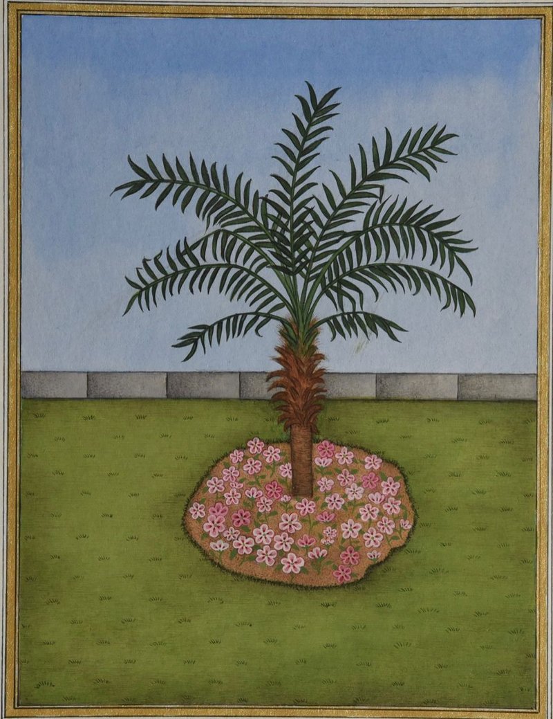 Maryam Baniasadi, Palm Tree and Flowers, 2022