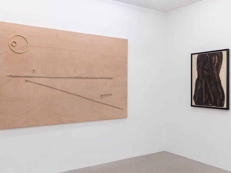 Behjat Sadr and Isabelle Cornaro's Artworks, installation view