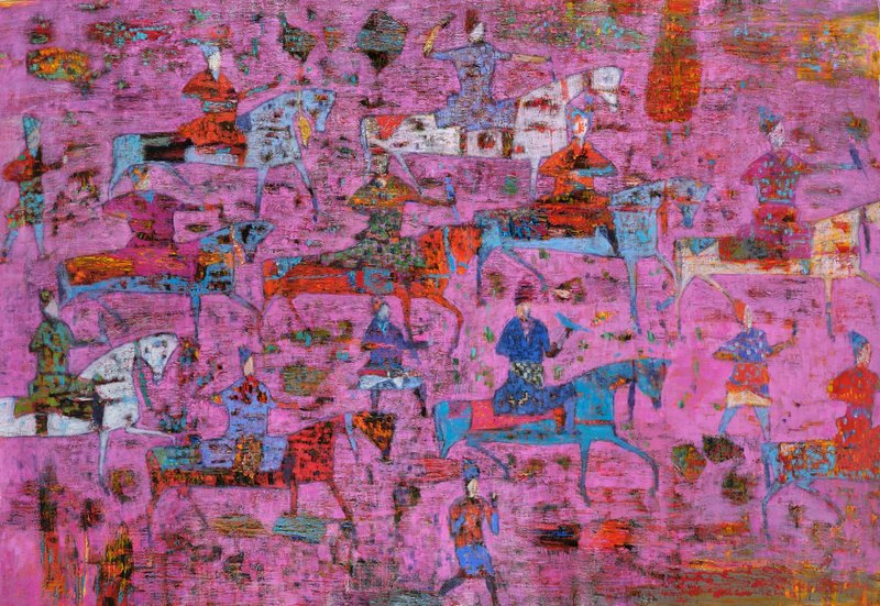 Reza Derakshani, Pink Night Hunt, 2019
