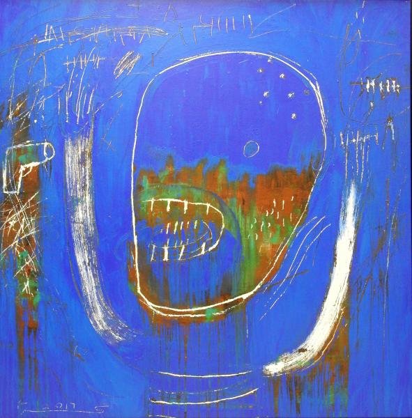 Esmaeil Bahrani, Blue Portrait, 2017