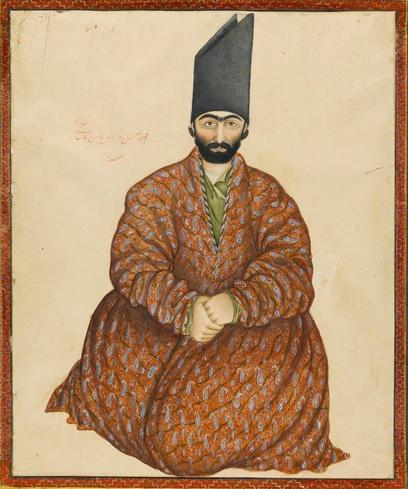 Abul Hasan Khan Ghaffari Kashani, A Portrait of a Seated Nobleman, 1855