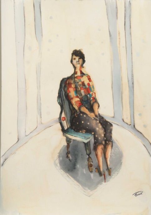 Maryam Rahimi,  Jeune femme assise, 0