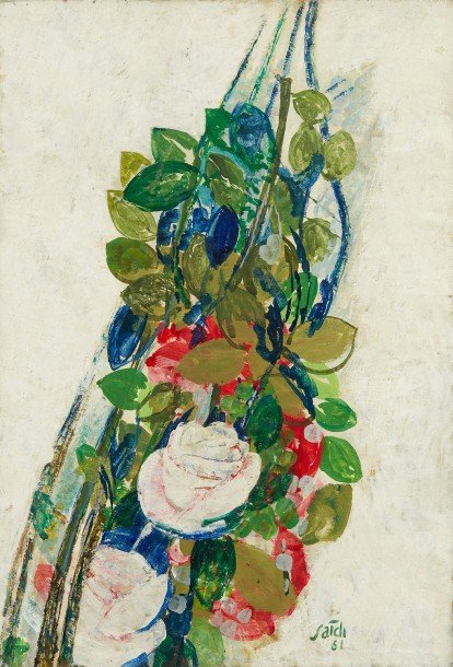 Abolghasem Saidi, Composition with Roses, 1961