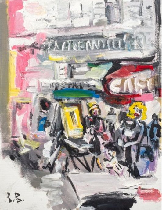 Bahman Borojeni, Terrasse de café parisien, 2005