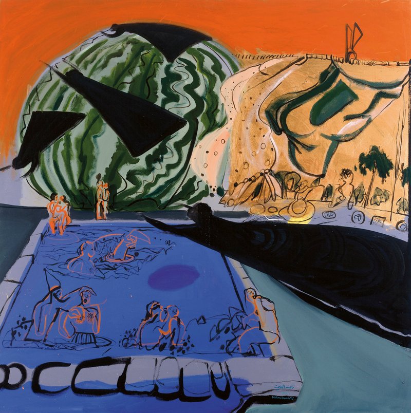 Rokni Haerizadeh, Couples in a Pool and Flying Shadows, 2007