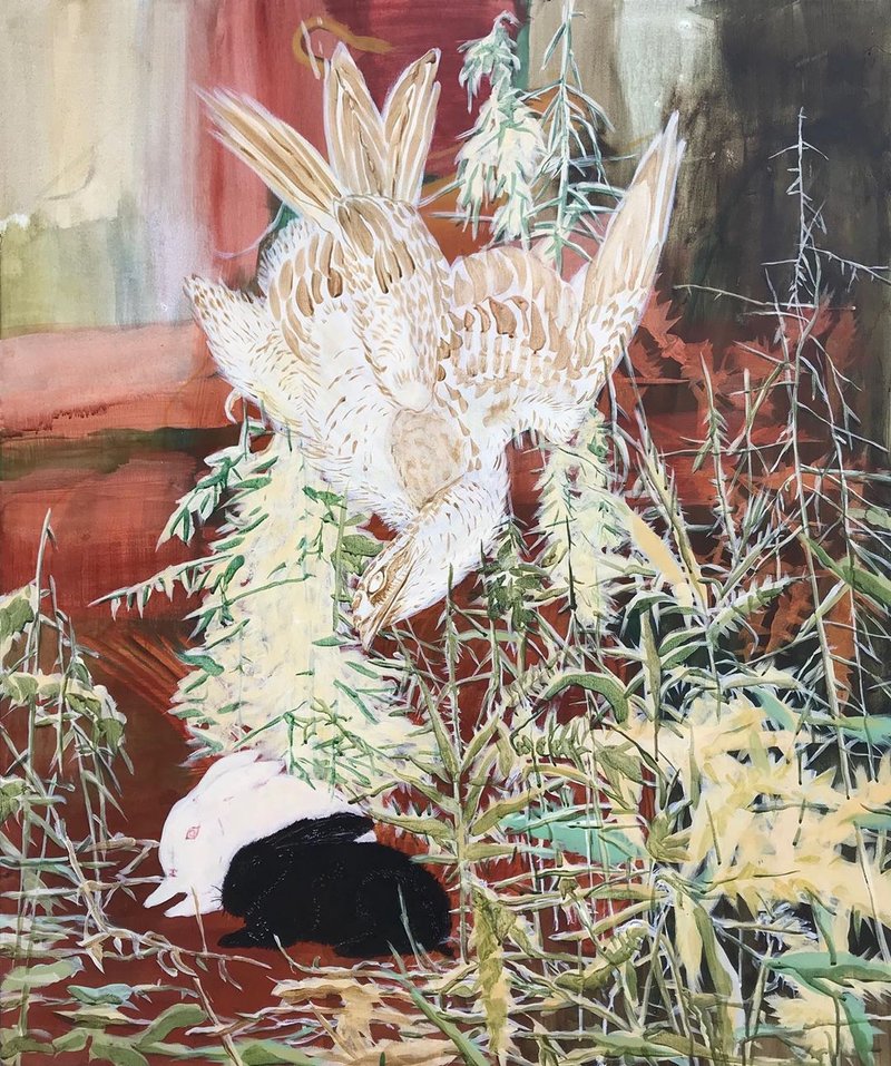 Zahra Nouri Zonouz, Hawk and Two Rabbits, 2020