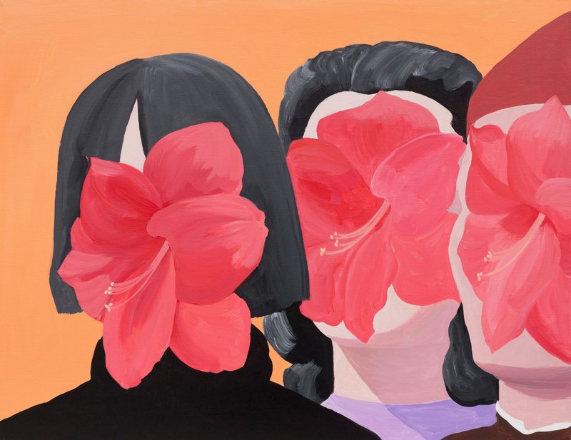 Yue Minjun, Three Barbados Lily, 2021