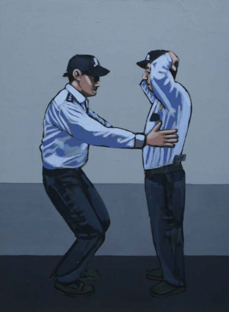 Ihsan Oturmak, Police Frisking Each Other, 2018