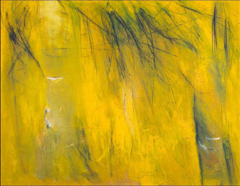 Farideh Lashai, Abstract Trees in Yellow, 1985