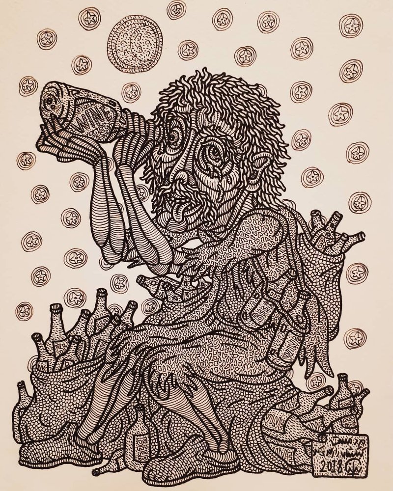 Amin Montazeri, Drunken Man Observes the Galaxy, 2018