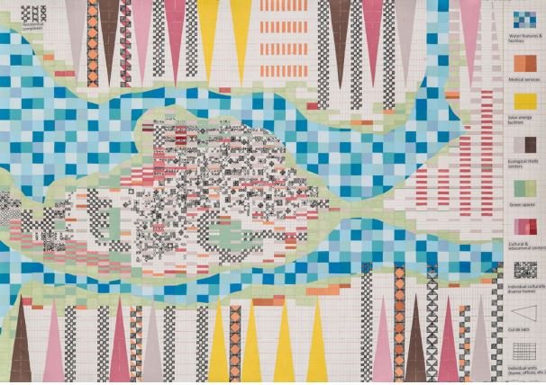 Narges Hashemi, Satellite View from 5km-Meta-Cultural City for Clean, 2019