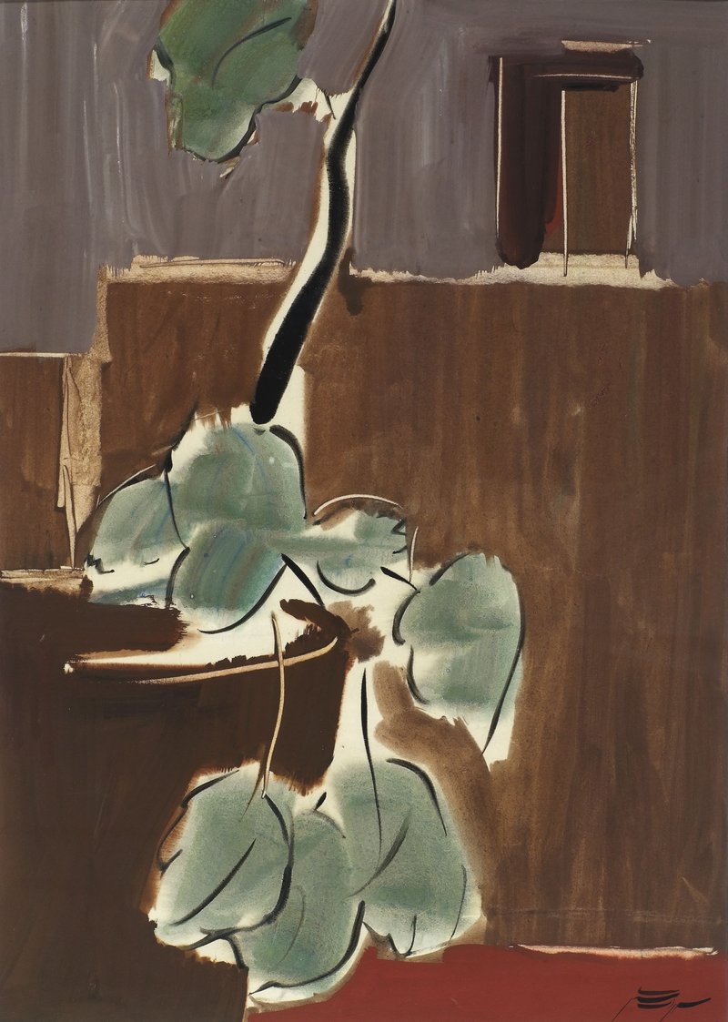 Sohrab Sepehri, Still Life with Leaves, 1960